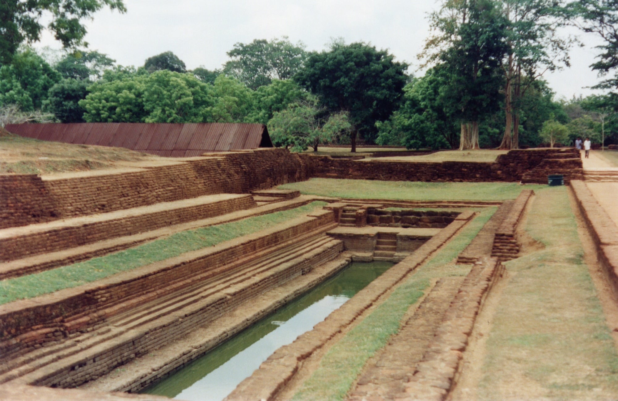 The brick water gardens and terraces at the base of Sigiriya Rock Fortress